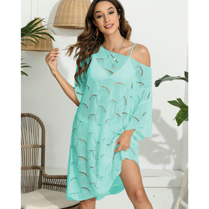 Women's Hollow Out Crochet Beach Dresses Knit Swimsuit Coverups