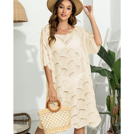 Women's Hollow Out Crochet Beach Dresses Knit Swimsuit Coverups