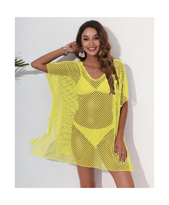 Women's Summer Crochet Beach Bikini Swimsuit Hollow Out Cover Up Dress