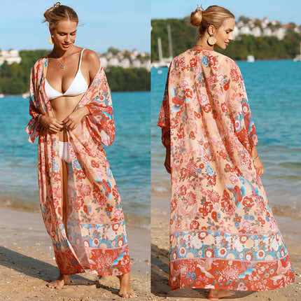 Cardigan For Women Open Front Long Kimono Swimsuit Cover Ups Robe