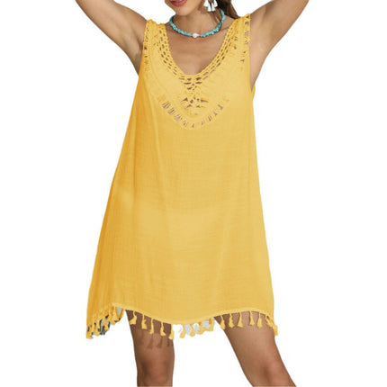 Womens Chiffon Tassel Beachwear Cover Up Beach Bikini Swimsuit Cover-ups