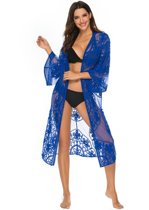 Womens Swimsuit Coverup Long Beach Lace Kimono Summer Cardigan