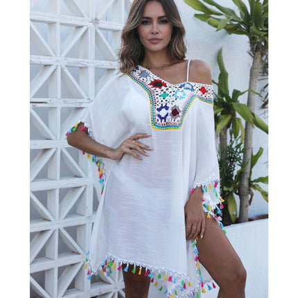 Womens Crochet Swimsuit Cover Up Beach Swimwear Tassel Coverups