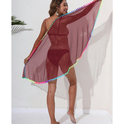 Crochet Sarong Swimsuit Coverups for Women Bathing Suit Cover ups Bikini Beach Tassel Wrap Skirt