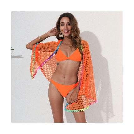 Crochet Sarong Swimsuit Coverups for Women Bathing Suit Cover ups Bikini Beach Tassel Wrap Skirt