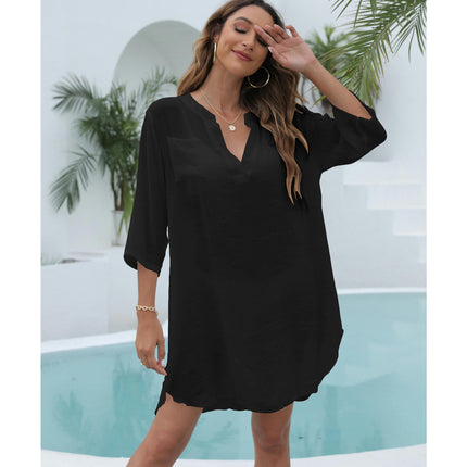 Womens Swimsuit Coverups V Neck Bathing Suit Bikini Cover Ups Beach Dress