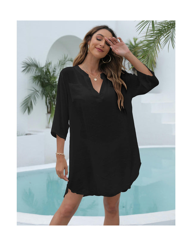 Womens Swimsuit Coverups V Neck Bathing Suit Bikini Cover Ups Beach Dress