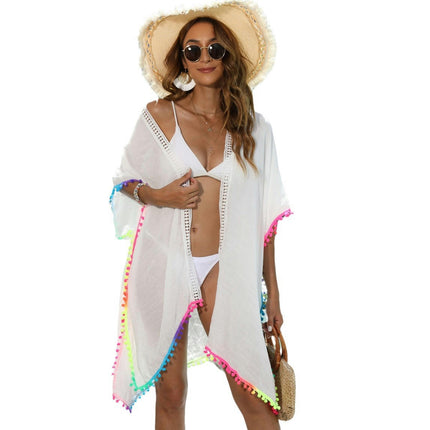 Womens Swimsuit Cover Up Open Front Bathing Suit Beach Summer Tassel Cardigan