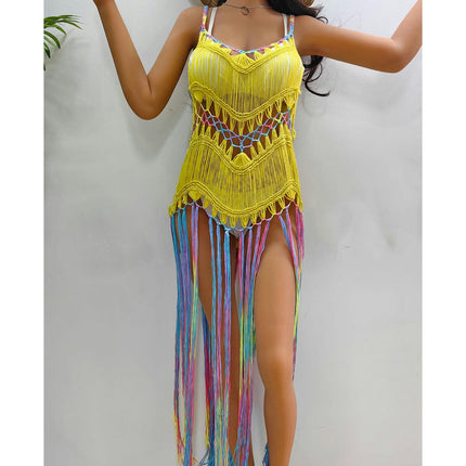 Women's Bathing Suit Cover Ups Beach Tassel Crochet Swimsuits Coverups Dress