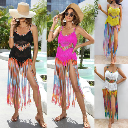 Women's Bathing Suit Cover Ups Beach Tassel Crochet Swimsuits Coverups Dress