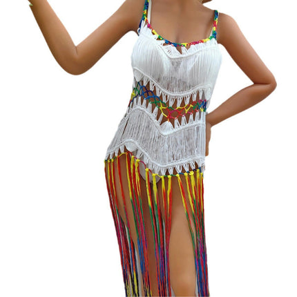 Women's Bathing Suit Cover Ups Beach Tassel Crochet Swimsuits Coverups Dress