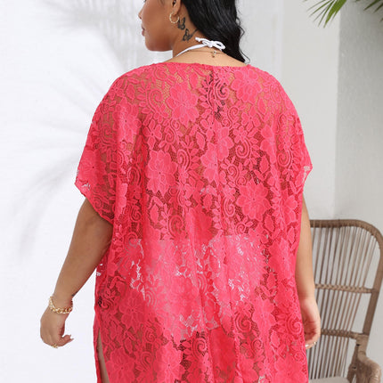 Womens Plus Size Swimsuit Coverups Lace V Neck Bathing Suit Beach Cover Up Dress