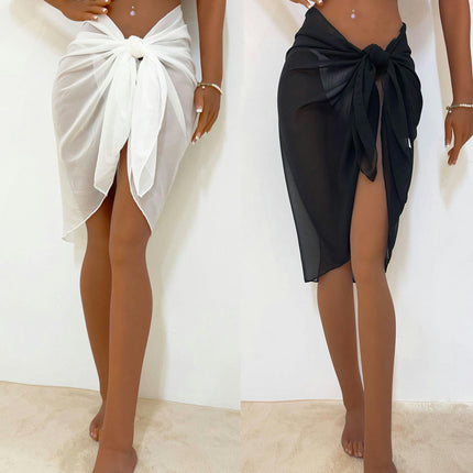 Women Beach Sarongs Sheer Cover Ups Chiffon Swimwear Bikini Wrap Skirt