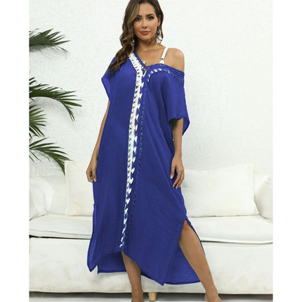 Women's V-Neck Crochet Cover up Swimwear Beach Dress