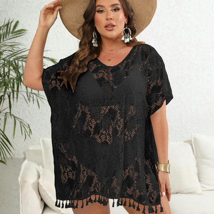 Women's Swimsuit Beach Cover Up Lace Bikini Beachwear Tassel Coverups