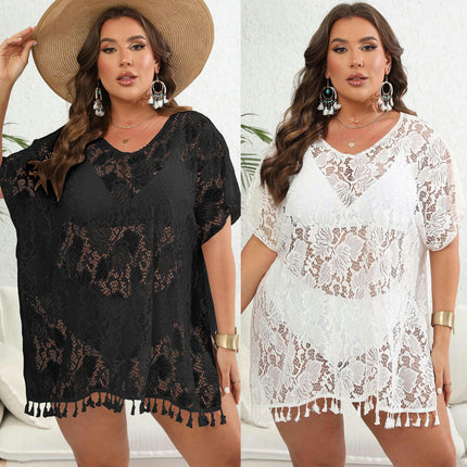 Women's Swimsuit Beach Cover Up Lace Bikini Beachwear Tassel Coverups