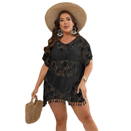 Women's Swimsuit Beach Cover Up Lace Bikini Beachwear Tassel Coverups