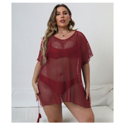 Women's Plus Size Bathing Suit Cover Up for Beach Pool Swimwear Crochet Dress