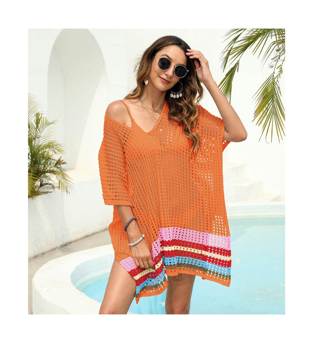 Womens Beach Cover Up Hollow Out Crochet Swimsuit Coverups Bikini Beachwear Dress