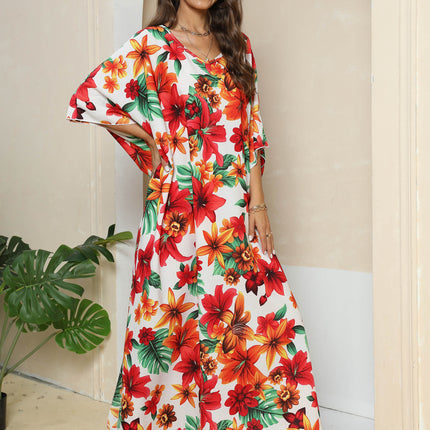 Kaftan Dresses for Women Summer Beach Dress Print Swimsuit Cover Ups