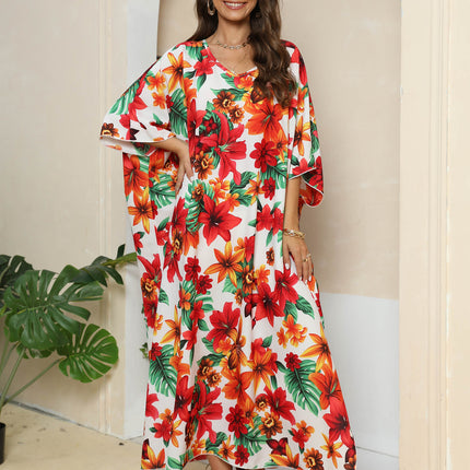 Kaftan Dresses for Women Summer Beach Dress Print Swimsuit Cover Ups