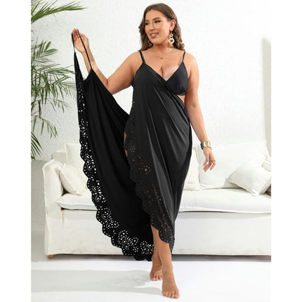 Womens Cover Ups Beach Spaghetti Strap Sarongs Beach Backless Wrap Dresses