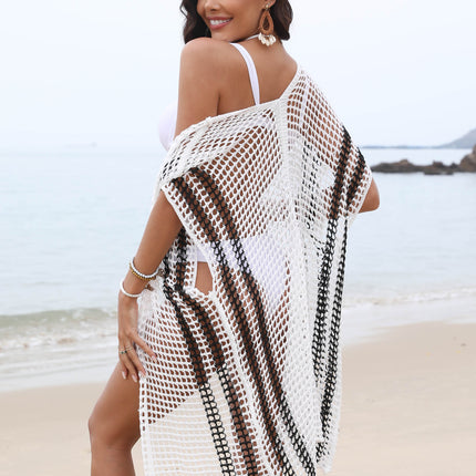 Women's Crochet Knitted Beach Cover Up Swimsuit Open Front Hollow Out Cardigan