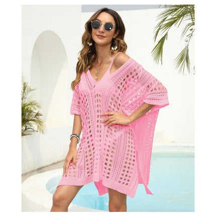 Womens Beach Cover Up Hollow Out Crochet Swimsuit Bikini Coverups Dress