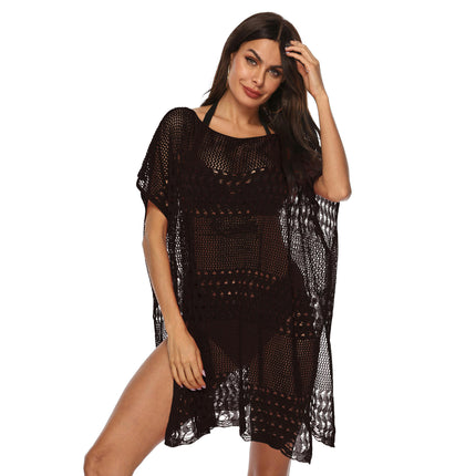 Women Crochet Cover Up Hollow Out Bathing Suit Cover Ups Knit Bikini Beach Dress