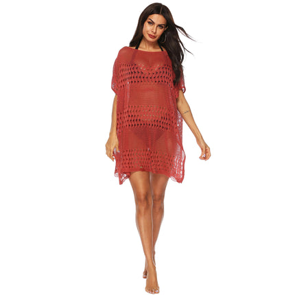 Women Crochet Cover Up Hollow Out Bathing Suit Cover Ups Knit Bikini Beach Dress