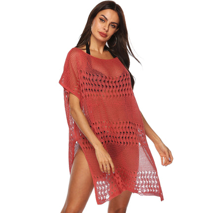 Women Crochet Cover Up Hollow Out Bathing Suit Cover Ups Knit Bikini Beach Dress