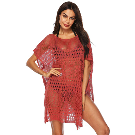 Women Crochet Cover Up Hollow Out Bathing Suit Cover Ups Knit Bikini Beach Dress