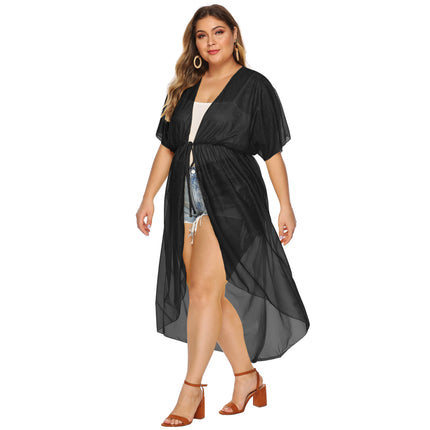 Womens Swimsuit Cover Up Cut Out Open Front Bathing Suit Beach Chiffon Cardigan