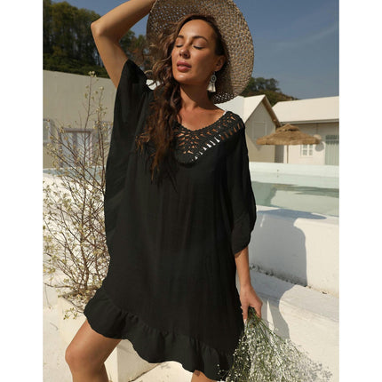 Swimsuits Cover Up for Women Crochet Hollow Out Bathing Suit Coverups Dress