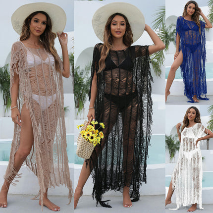 Crochet Cover Ups for Women Knit Beach Dress Hollow Out Bathing Suit Coverup