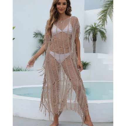 Crochet Cover Ups for Women Knit Beach Dress Hollow Out Bathing Suit Coverup