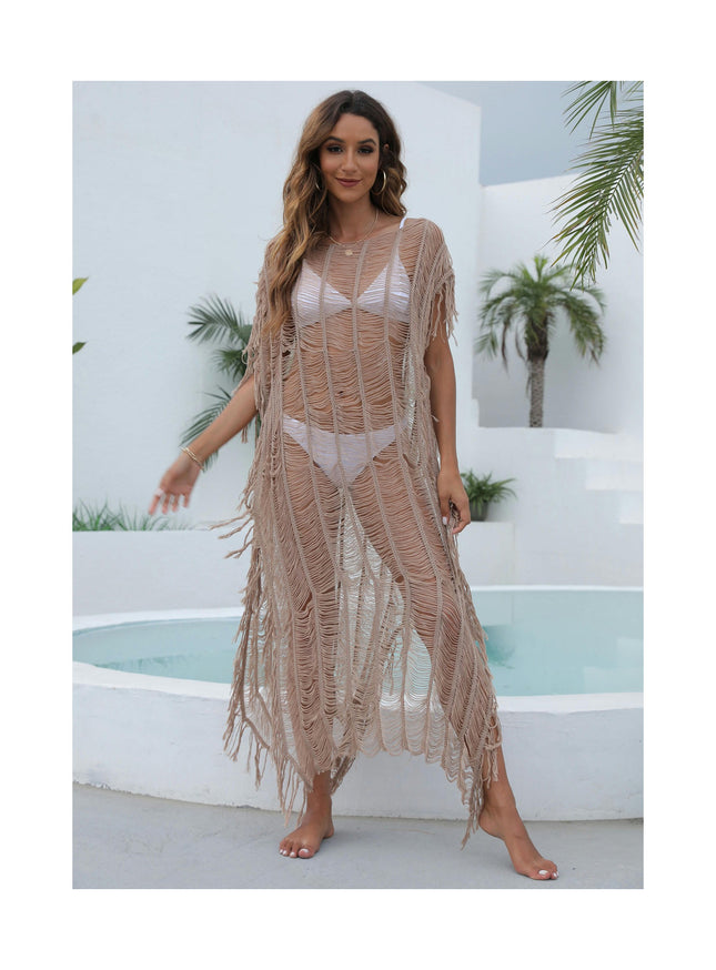 Crochet Cover Ups for Women Knit Beach Dress Hollow Out Bathing Suit Coverup