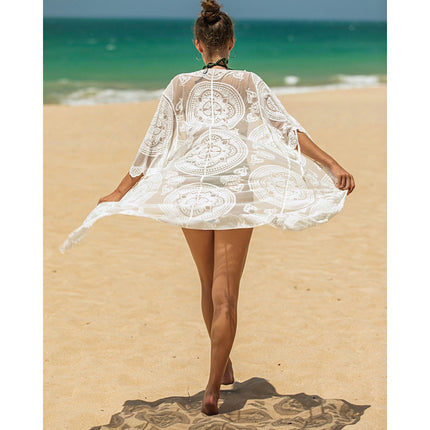 Women's Kimono Swimsuit Coverups Summer Beach Lace Cardigans Cover Ups