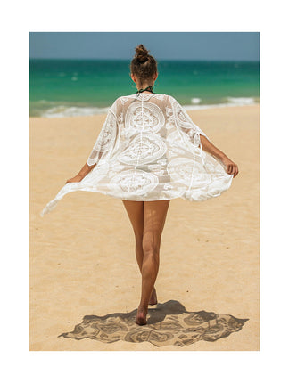 Women's Kimono Swimsuit Coverups Summer Beach Lace Cardigans Cover Ups