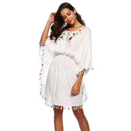 Bathing Suit Cover Ups for Women Tassel Cover Up Dress Bikini Beach Wear