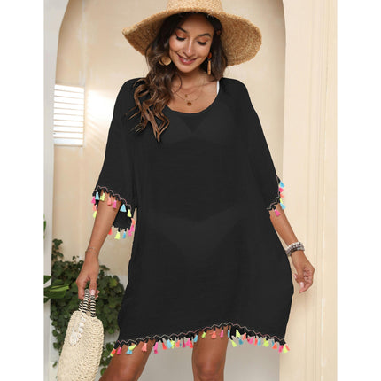 Women's Swimsuit Beach Cover Ups Chiffon Bikini Bathing Suit Tassels Dress