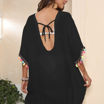 Women's Swimsuit Beach Cover Ups Chiffon Bikini Bathing Suit Tassels Dress