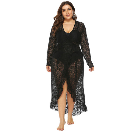 Women Beach Cover Up Lace Plus Size Bikini Swimsuit Bathing Suit Cover Ups