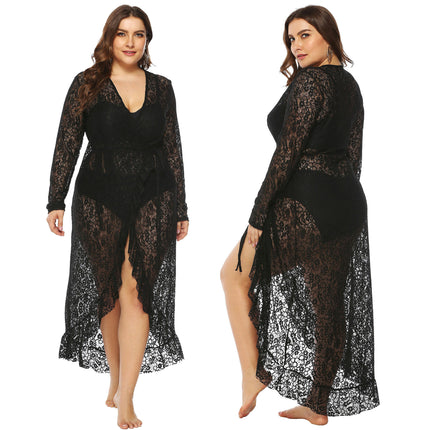 Women Beach Cover Up Lace Plus Size Bikini Swimsuit Bathing Suit Cover Ups