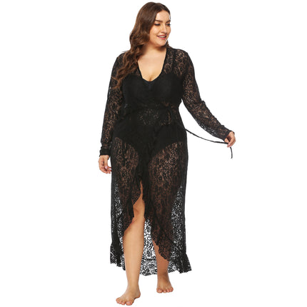 Women Beach Cover Up Lace Plus Size Bikini Swimsuit Bathing Suit Cover Ups