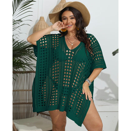 Swimsuit Coverup for Women Hollow Out Crochet Knit Loose Casual Bathing Suit Cover Ups