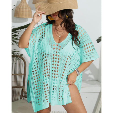 Swimsuit Coverup for Women Hollow Out Crochet Knit Loose Casual Bathing Suit Cover Ups