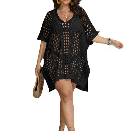 Swimsuit Coverup for Women Hollow Out Crochet Knit Loose Casual Bathing Suit Cover Ups