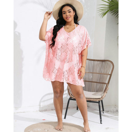 Plus Size Lace Bikini Cover Up for Women Swimwear Swimsuit Cover Up Beach Dress