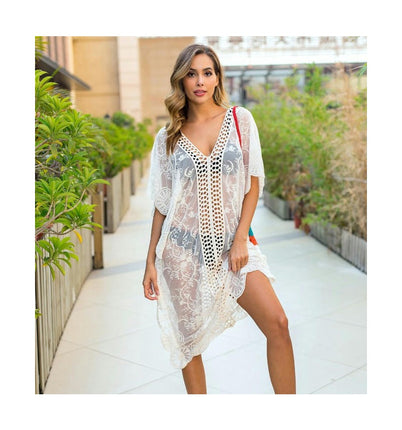 Women's Lace Swimsuit Bathing Suit Cover Ups Hollow Out Bikini Beach dress